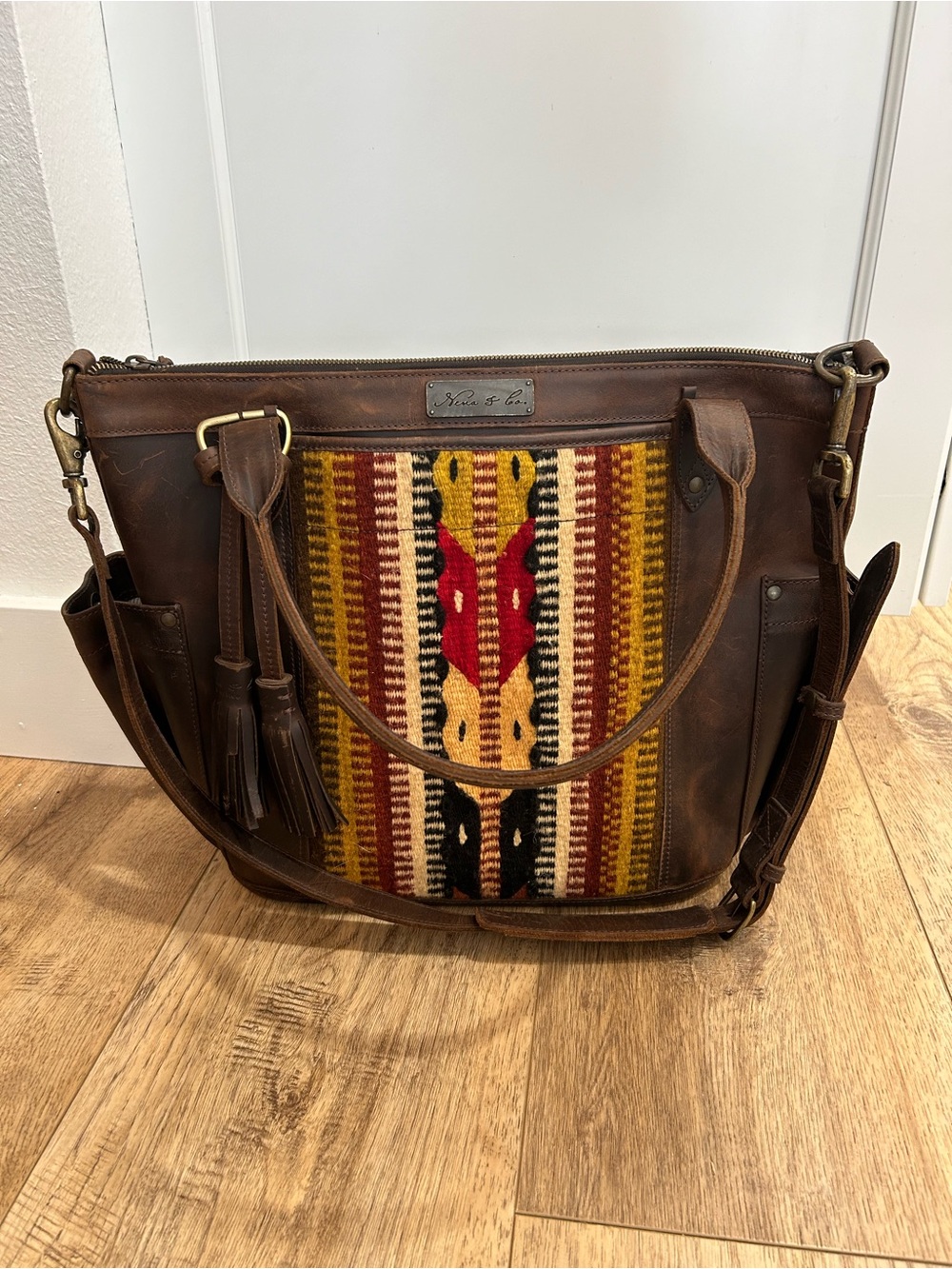 Nena & Co convertible day bag leather large tote/backpack